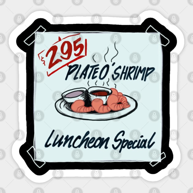 Plate o shrimp Sticker by goatwang